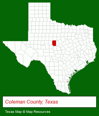 Texas map, showing the general location of Gaines Land Sales