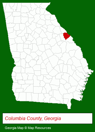 Georgia map, showing the general location of Jim Courson Realty Company