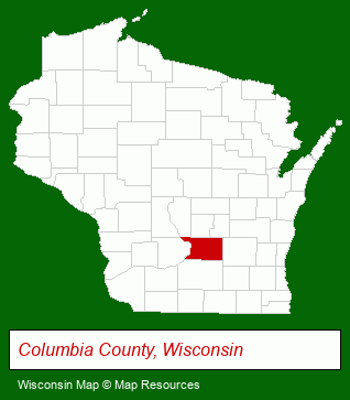 Wisconsin map, showing the general location of Schaefer Enterprises