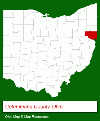 Ohio map, showing the general location of Paradise Lake Park
