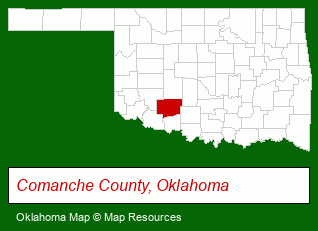 Oklahoma map, showing the general location of Lawton Housing Authority