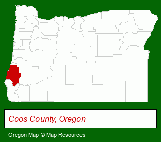Oregon map, showing the general location of Oregon First Community Credit Union