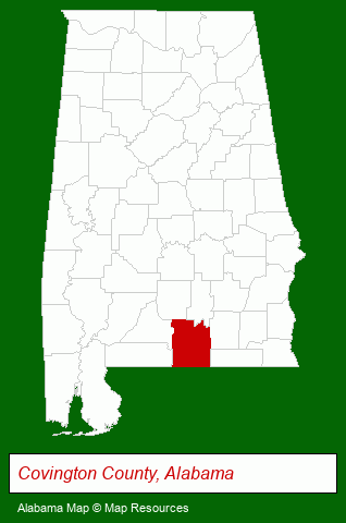 Alabama map, showing the general location of Destiny Realty