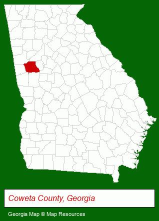 Georgia map, showing the general location of Headley Construction Corporation