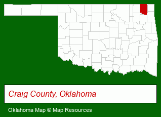 Oklahoma map, showing the general location of Grand View Realty Inc