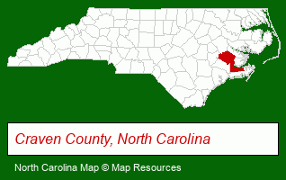 North Carolina map, showing the general location of Gary Barker Real Estate