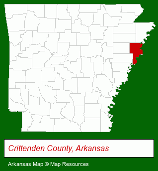 Arkansas map, showing the general location of NAI SAIG Company
