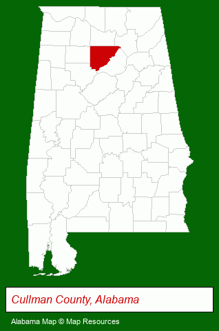 Alabama map, showing the general location of Mortgage Center
