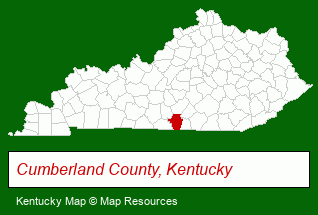 Kentucky map, showing the general location of Bryant Realty & Auction Company