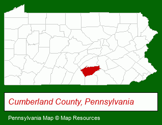 Pennsylvania map, showing the general location of Pennsylvania Percs Inc