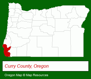 Oregon map, showing the general location of Indian Creek Recreational Park