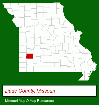 Missouri map, showing the general location of United Country Lowe Realty
