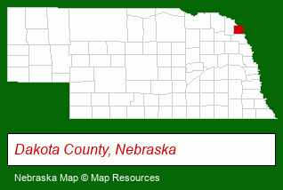 Nebraska map, showing the general location of Dynamic Homes of Siouxland