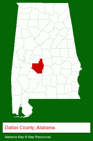 Alabama map, showing the general location of Craig Field Airport & IND