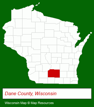 Wisconsin map, showing the general location of Movin' Out Inc