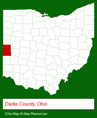 Ohio map, showing the general location of B C Warner Home Inspections