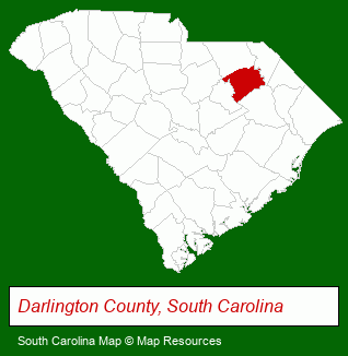 South Carolina map, showing the general location of Bethea Baptist Home