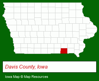 Iowa map, showing the general location of Lynch Realty in Lynch Travel