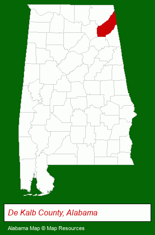 Alabama map, showing the general location of Southern Properties Agency Inc