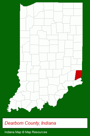 Indiana map, showing the general location of Dearborn Title Insurance
