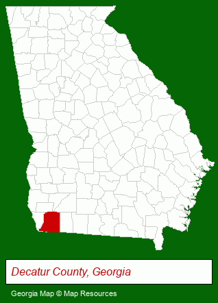 Georgia map, showing the general location of First National Bank Decatur