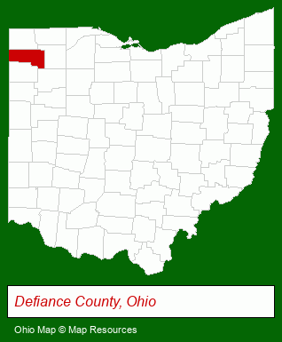 Ohio map, showing the general location of Laurels of Defiance