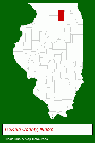 Illinois map, showing the general location of Triangle Mobile Home Park