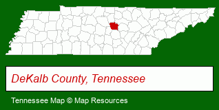 Tennessee map, showing the general location of Webb House Retirement Center