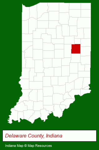 Indiana map, showing the general location of Wearly Monuments