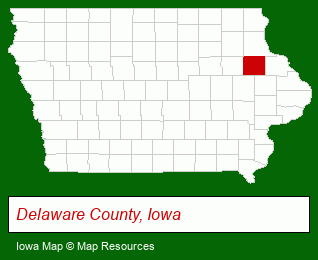 Iowa map, showing the general location of Penn Center Inc