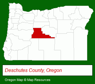 Oregon map, showing the general location of Ponderosa Properties