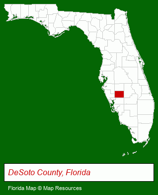 Florida map, showing the general location of Desoto County Property Appraiser