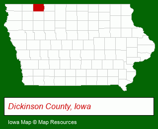 Iowa map, showing the general location of Hoien Realty