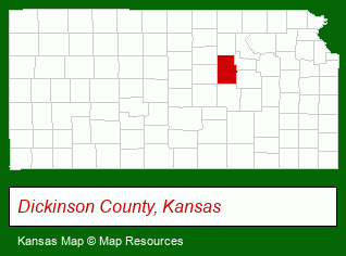 Kansas map, showing the general location of Karon's Real Estate