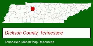 Tennessee map, showing the general location of Parker Peery Properties