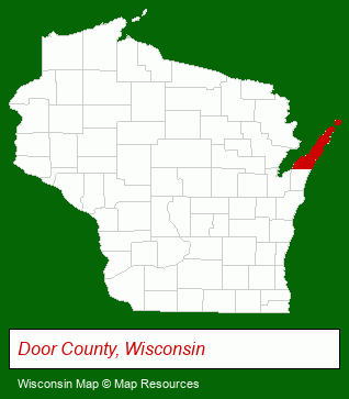 Wisconsin map, showing the general location of Robbens Nest Farm