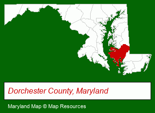Maryland map, showing the general location of Benson & Mangold Real Estate