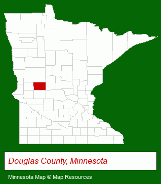 Minnesota map, showing the general location of Alexandria Property Inc