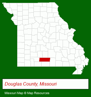 Missouri map, showing the general location of Area Land Realty