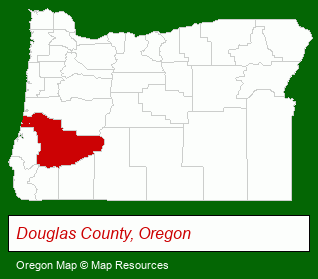 Oregon map, showing the general location of Award Home Loans of Roseburg