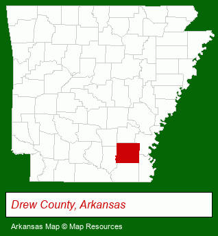 Arkansas map, showing the general location of Mc Kiever Realty