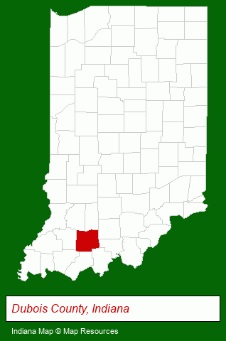 Indiana map, showing the general location of Country Style Homes