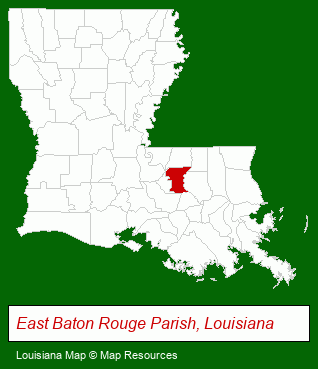 Louisiana map, showing the general location of Jefferson Place Condominiums