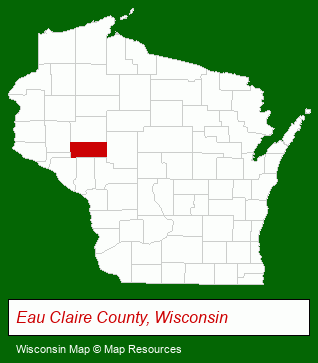 Wisconsin map, showing the general location of Wisconsin Log Homes