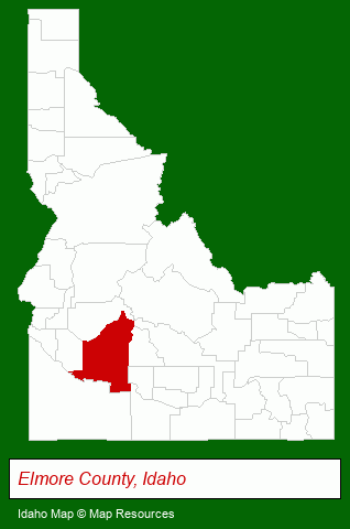 Idaho map, showing the general location of Wagon Wheel