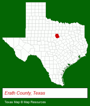 Texas map, showing the general location of Stephenville Realty
