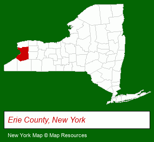 New York map, showing the general location of Eckis Realty Land Company