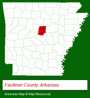 Arkansas map, showing the general location of Trinity Development Company