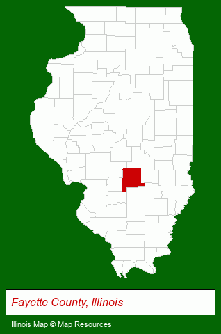 Illinois map, showing the general location of Fayette County Real Estate