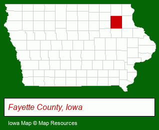 Iowa map, showing the general location of Northeast Iowa Realty & Appraisal